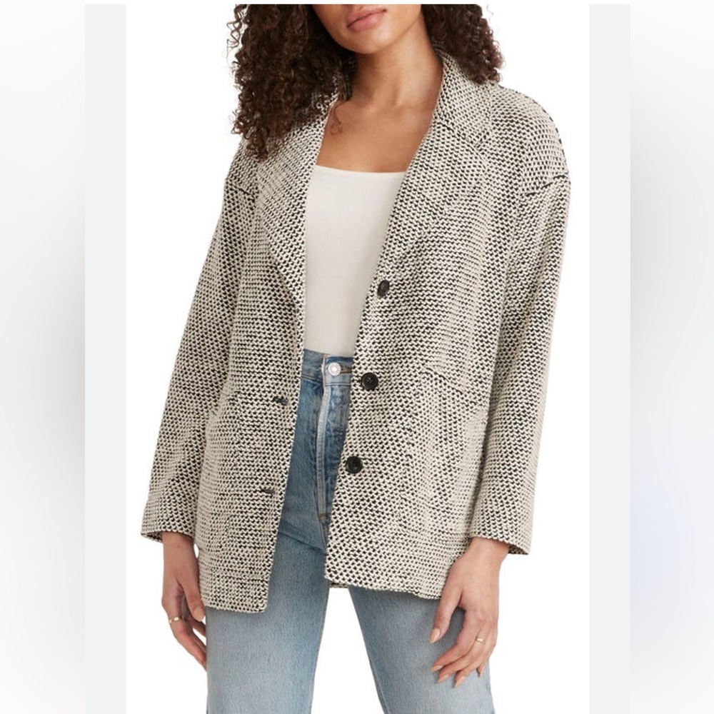Marine Layer Black and White Knit Blazer. Size S